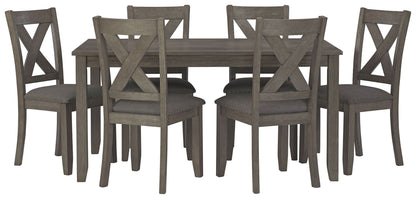 Caitbrook - Gray - RECT DRM Table Set (Set of 7)