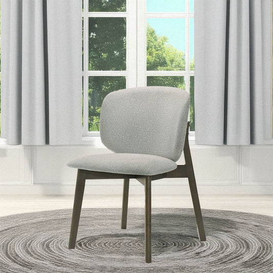 Mallin - Side Chair Set of 2) - Gray Chenille & Walnut