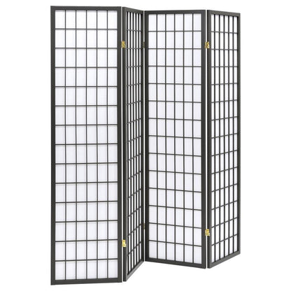 Roberto - 4-panel Linear Grid Design Folding Screen