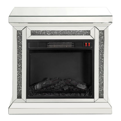 Noralie - 29" Fireplace - Mirrored & Faux Diamonds