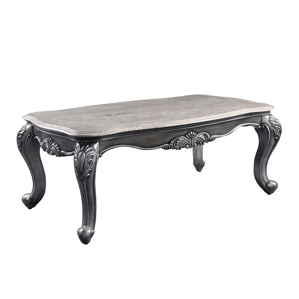Ariadne - Coffee Table - Marble Top & Platinum