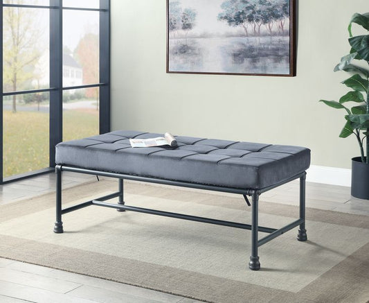 Brantley - Bench - Gray Velvet & Sandy Gray Finish