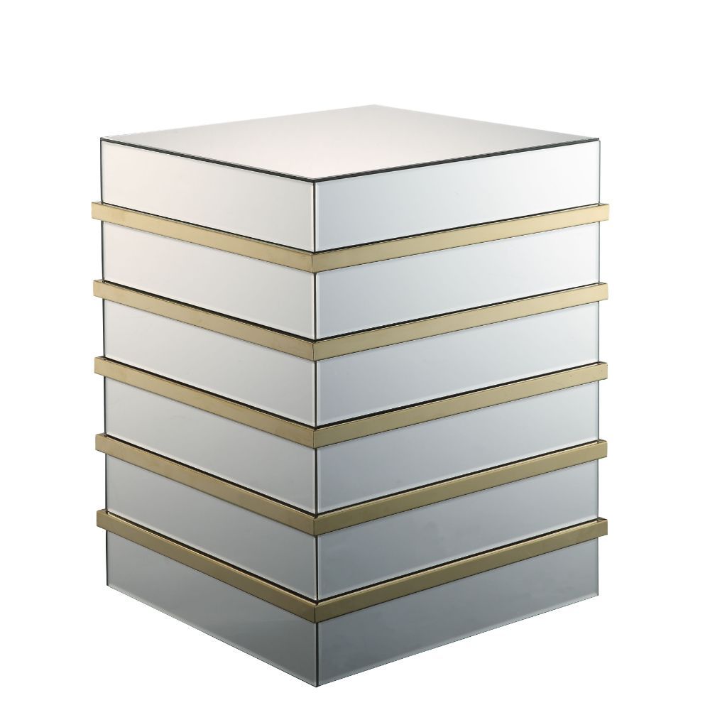 Osma - End Table - Mirrored & Gold