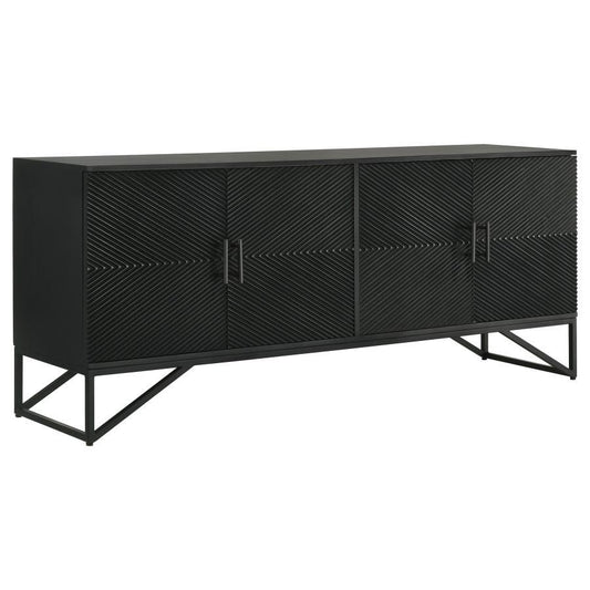 Riddell - 4-Door Accent Cabinet - Black