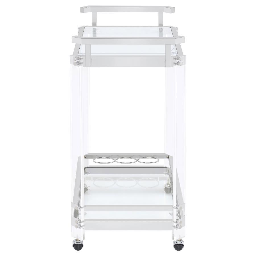 Jefferson - 2-Tier Glass Serving Cart - Clear