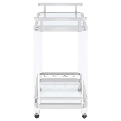 Jefferson - 2-Tier Glass Serving Cart - Clear