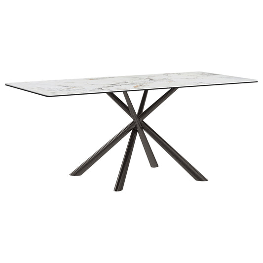 Carvell - Rectangular Sintered Stone Dining Table - Mirage White