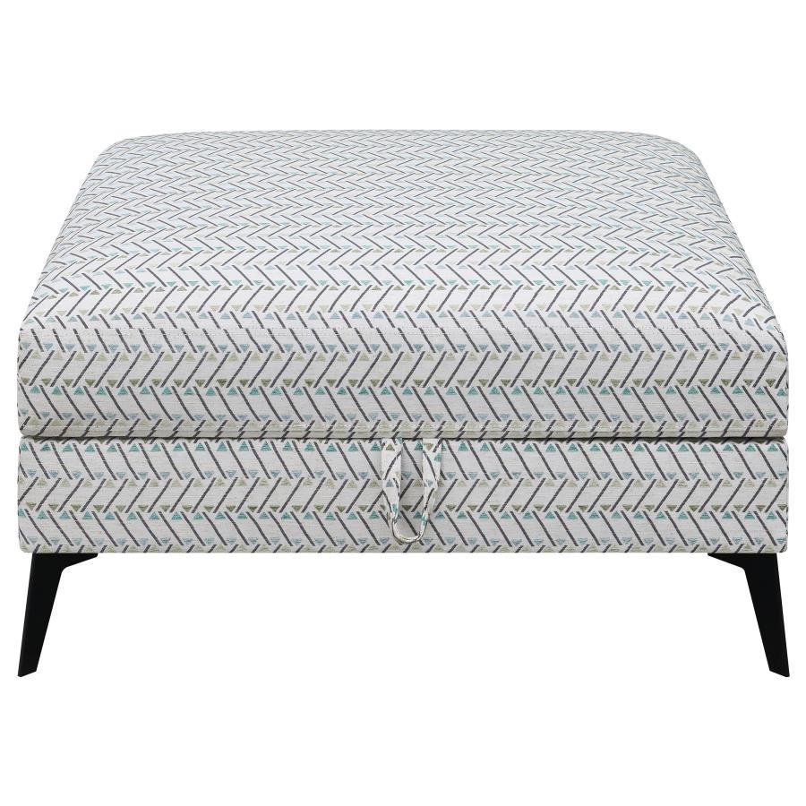 Clint - Square Upholstered Tufted Storage Ottoman - Aloe