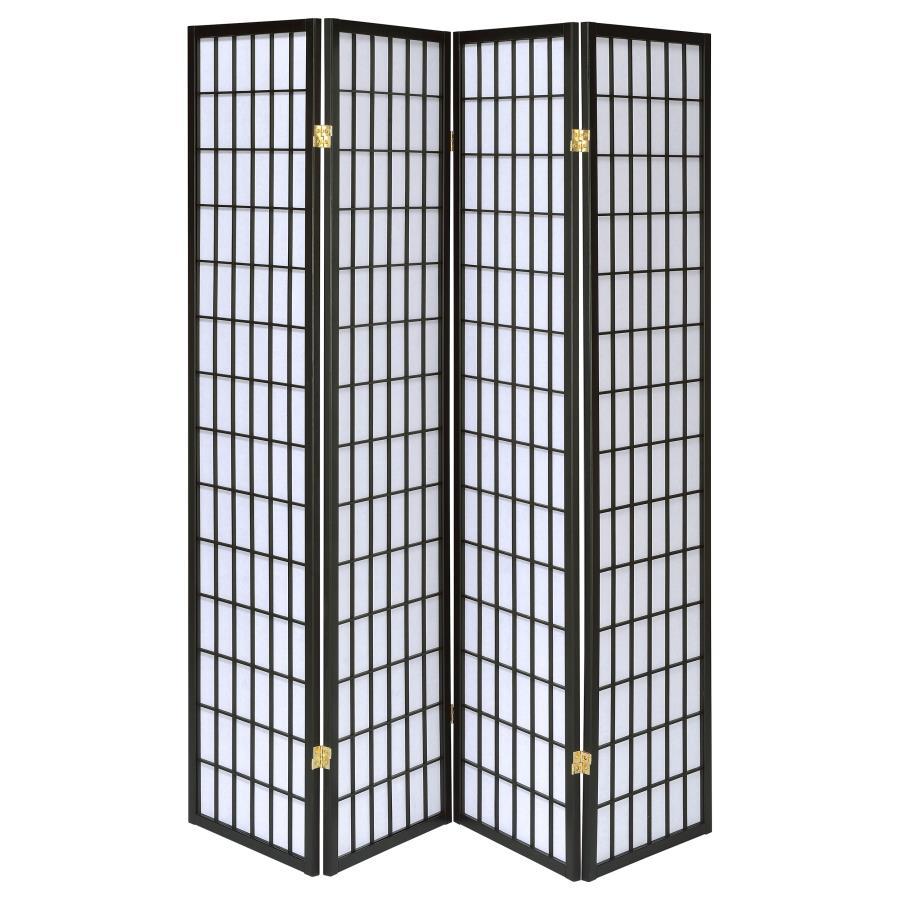 Roberto - 4-panel Linear Grid Design Folding Screen