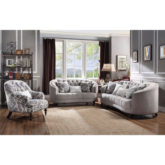 Saira - Loveseat - Light Gray Fabric