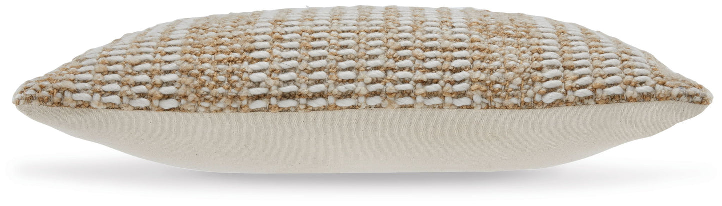 Hathby - Pillow (Set of 4) - Tan / White