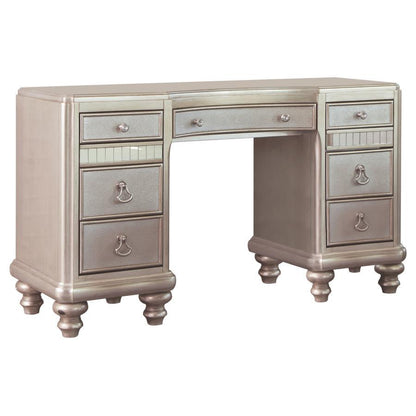 Bling Game - 9-Drawer Vanity Desk - Metallic Platinum