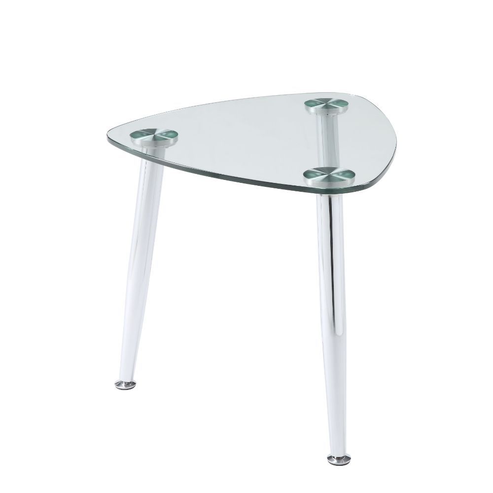 Phlox - End Table - Chrome & Clear Glass