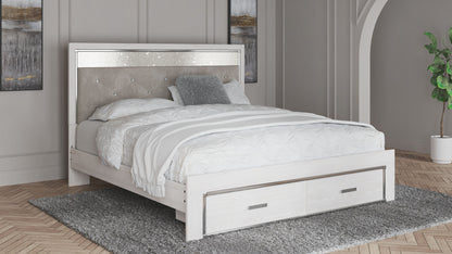 Altyra - White - King Upholstered Storage Bed