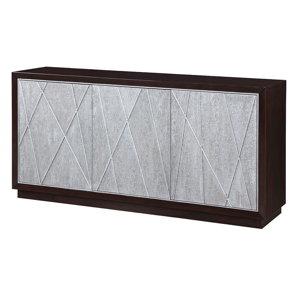 Geranio - Console Cabinet - Metallic Silver & Walnut