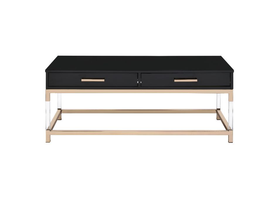 Adiel - Coffee Table - Black & Gold Finish