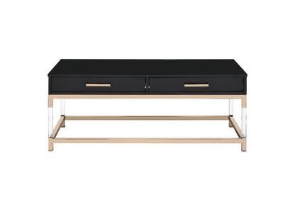 Adiel - Coffee Table - Black & Gold Finish