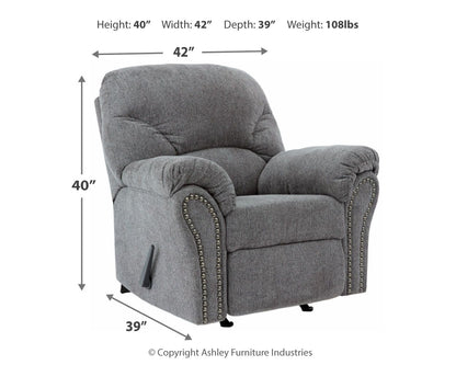 Allmaxx - Pewter - Rocker Recliner