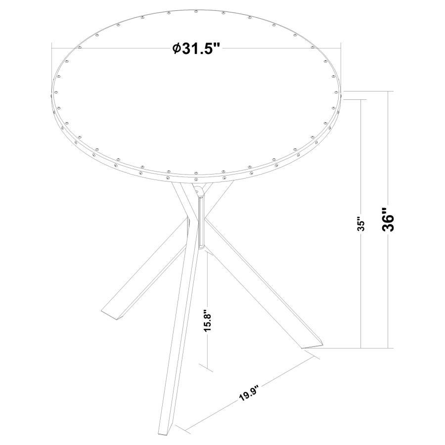 Kenzo - Round Galvanized Steel Bistro Bar Table - Silver