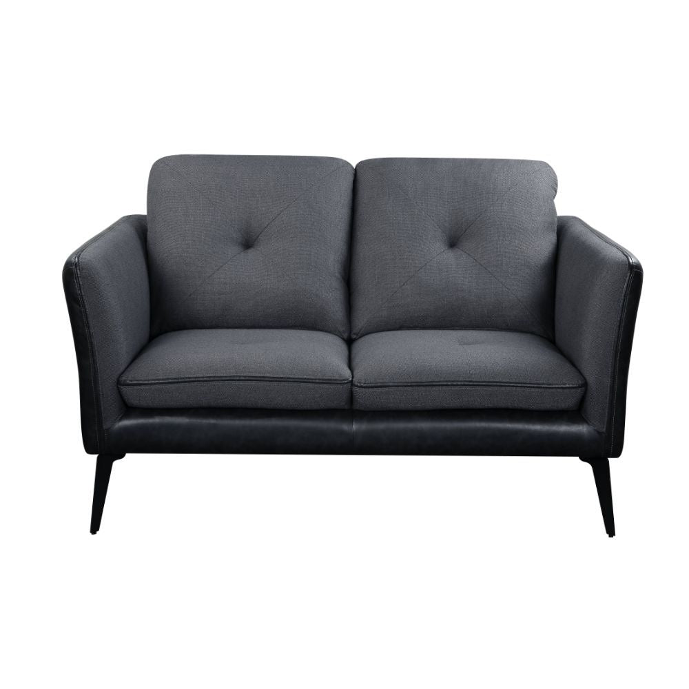 Harun - Loveseat - Gray Fabric & PU