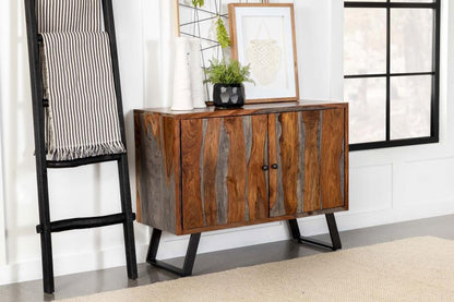 Mathis - Sled Base Accent Cabinet - Sheesham Gray