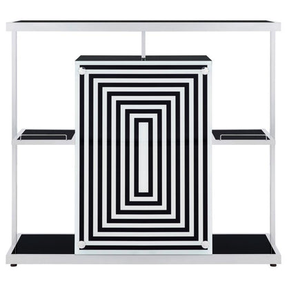 Zinnia - 2-Tier Bar Unit - Glossy Black And White