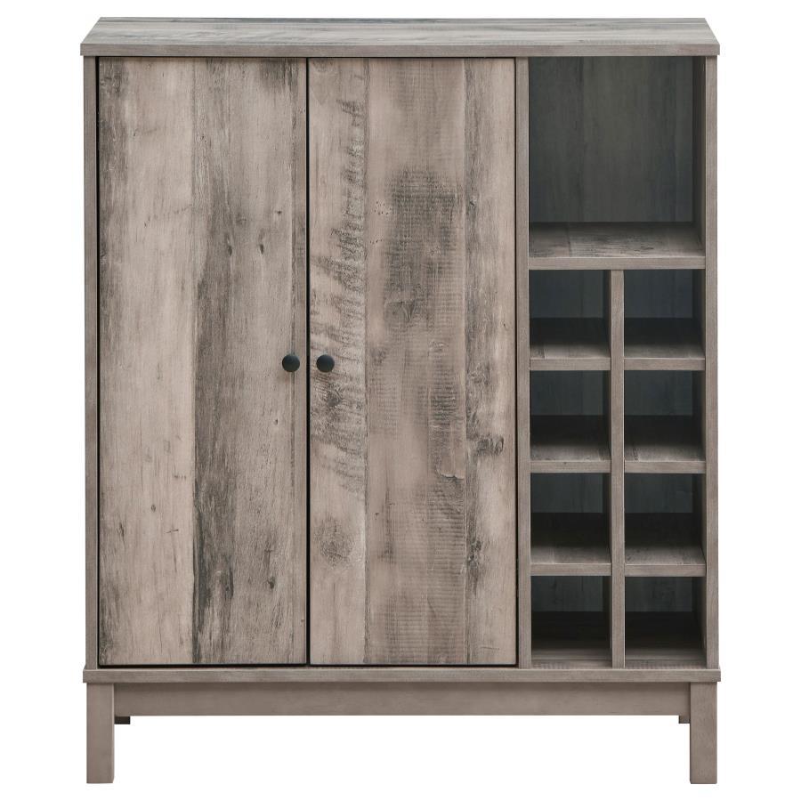 Cheyenne - 2-Door Wine Cabinet With Stemware Rack - Weathered Acacia