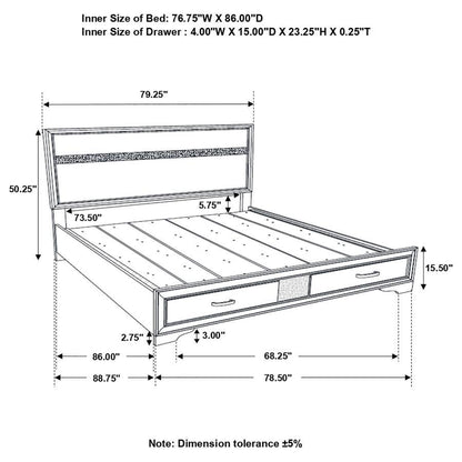 Miranda - Storage Wood Panel Bed