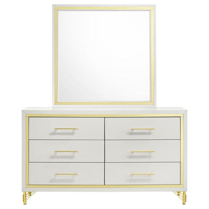 Lucia - 6-Drawer Dresser With Mirror - White