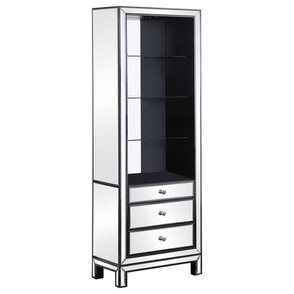 Natalia - 3-Drawer Media Tower - Pearl Silver