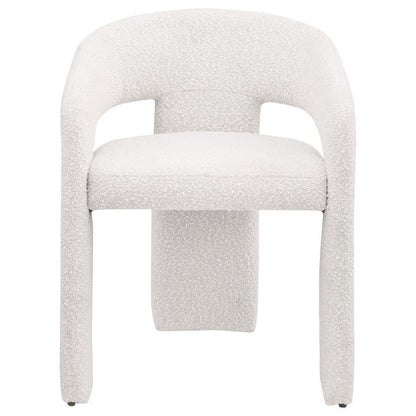 Eudora - Boucle Upholstered Dining Arm Chair - Cream