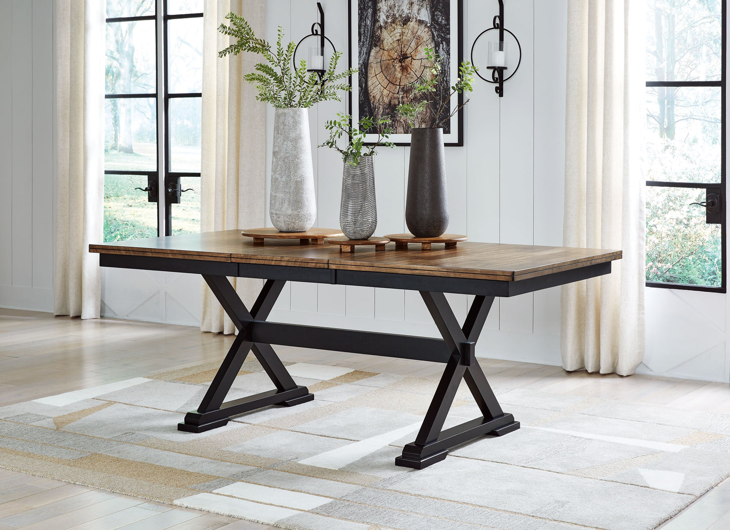 Wildenauer - Brown / Black - Rectangular Dining Extension Table