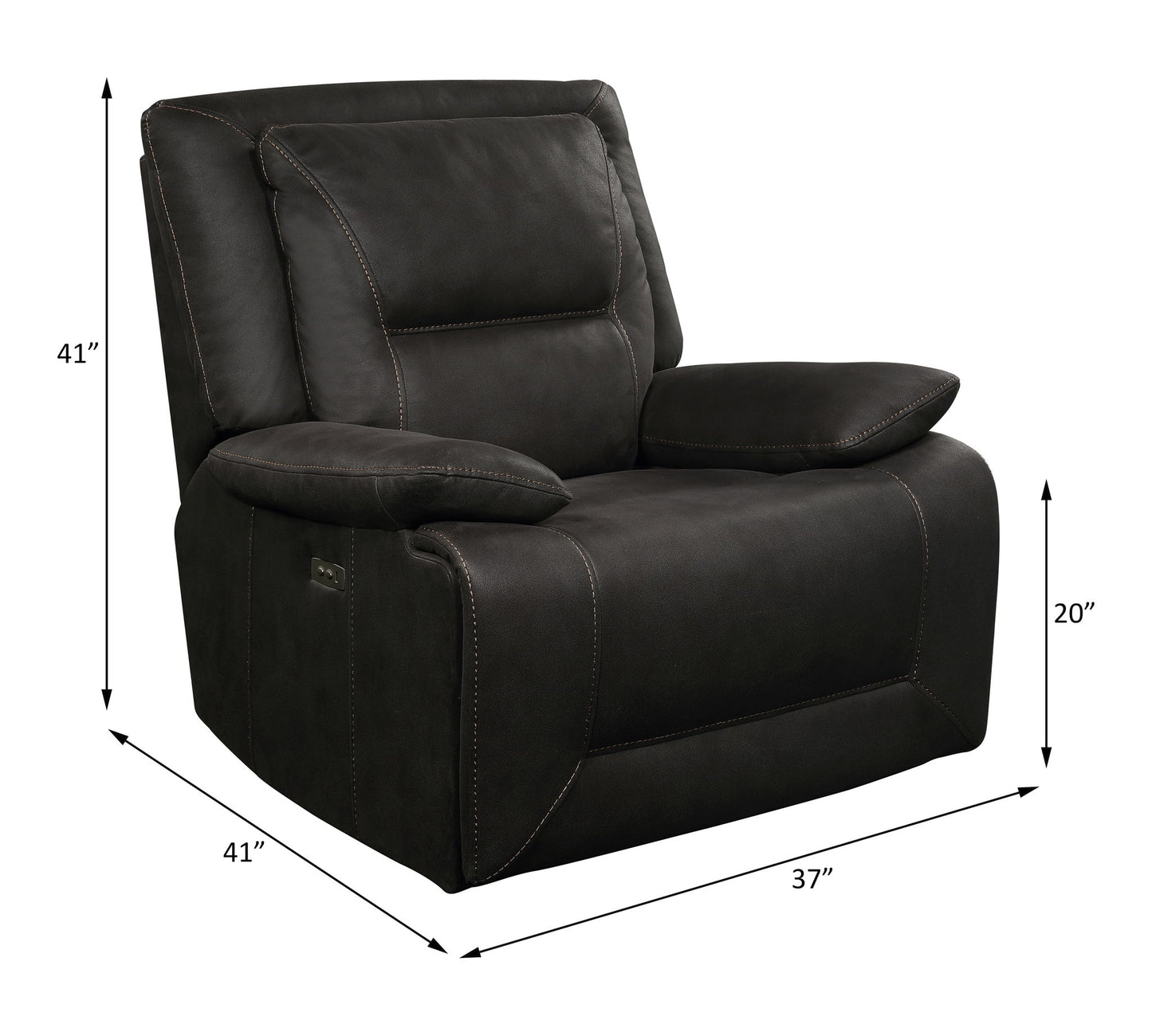Neely - Power Motion Glider Recliner - Charcoal Fabric