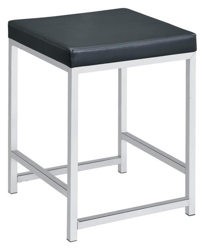 Afshan - Upholstered Square Padded Cushion Vanity Stool - Dark Gray