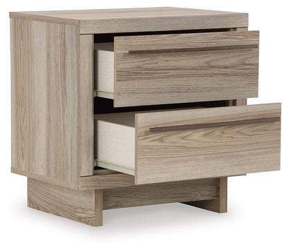 Hasbrick - Tan - Two Drawer Night Stand