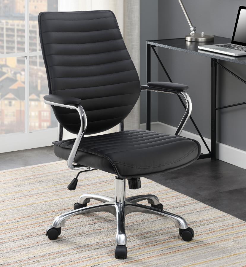 Chase - High Back Office Chair - Black And Chrome