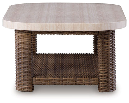 Dolan Creek - Rectangular Cocktail Table - Beige / Brown