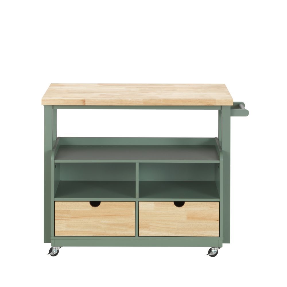 Harper - Kitchen Cart - Natural & Green