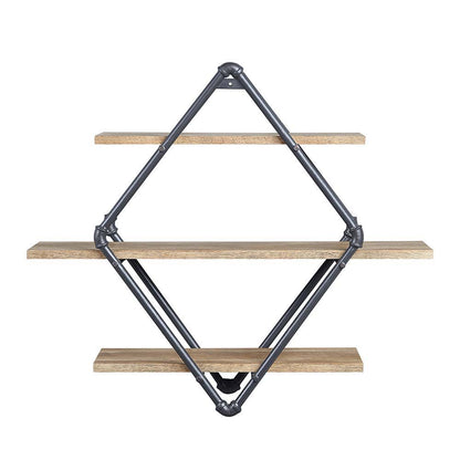 Brantley - 31" Wall Rack With 3 Shelves - Oak & Sandy Black