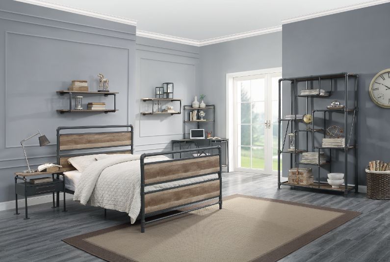 Brantley - Full Bed - Antique Oak & Sandy Gray