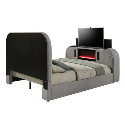 Shelyn - Bed With Led, TV Stand, Fireplace & Bluetooth