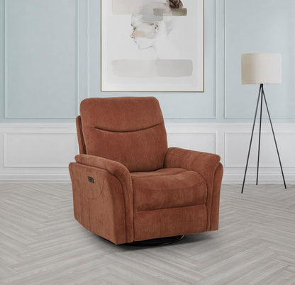 Adler - Upholstered Power Swivel Glider Recliner