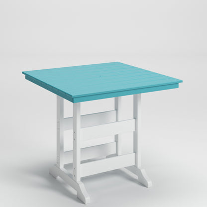 Eisely - Turquoise / White - Square Counter Tbl W/Umb Opt