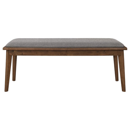 Alfredo - Upholstered Dining Bench - Gray And Natural Walnut