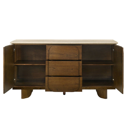Kasha - Server With Marble Top Top - Vintage Oak