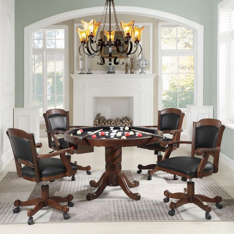 Turk - 5-Piece Dining And Game Table Set - Tobacco