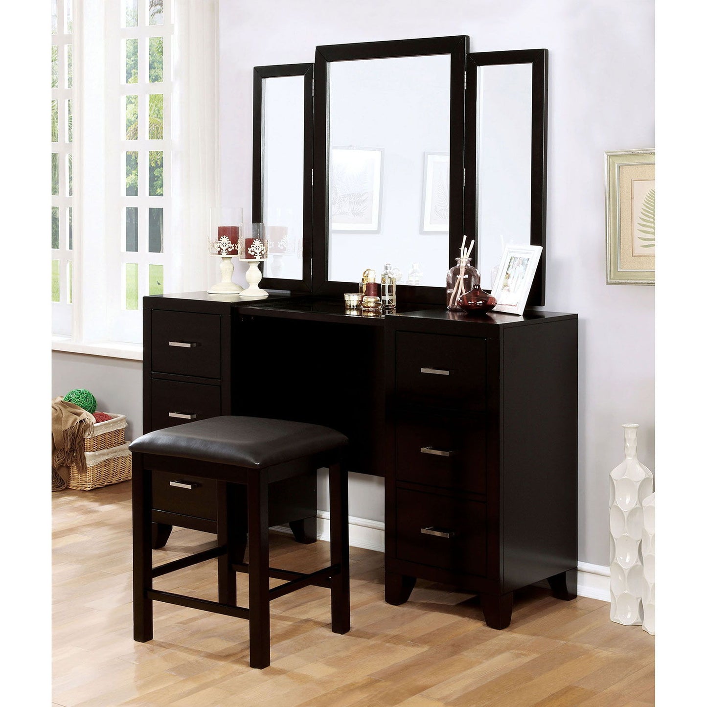 Enrico - Vanity With Stool - Espresso