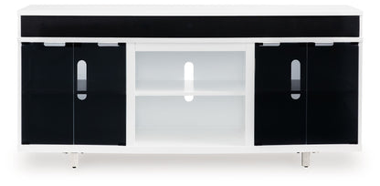 Gardoni - White / Black - XL TV Stand With Fireplace Option