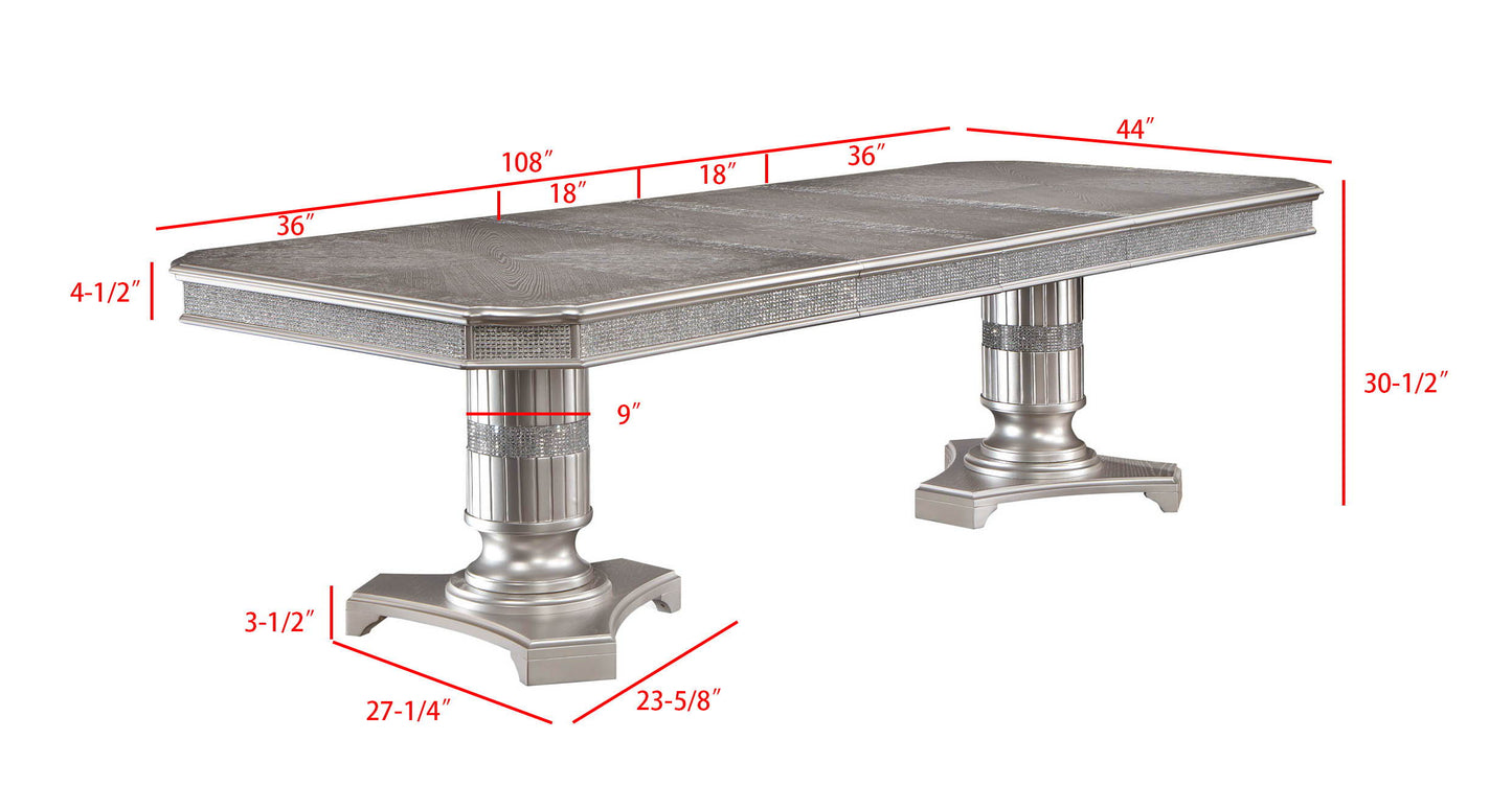 Klina - Dining Table - Pearl Silver