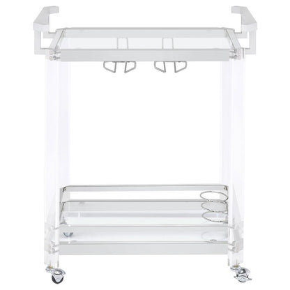 Jefferson - 2-Tier Glass Serving Cart - Clear